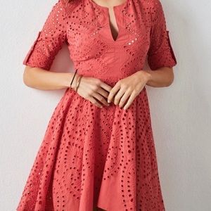 NWT BCBG Red Crochet Dress